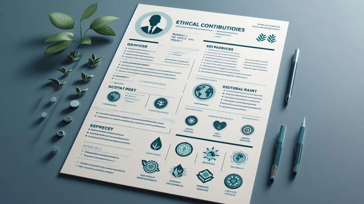 A clean, professional resume with a dedicated section on “Ethical Contributions” or “CSR Projects.”